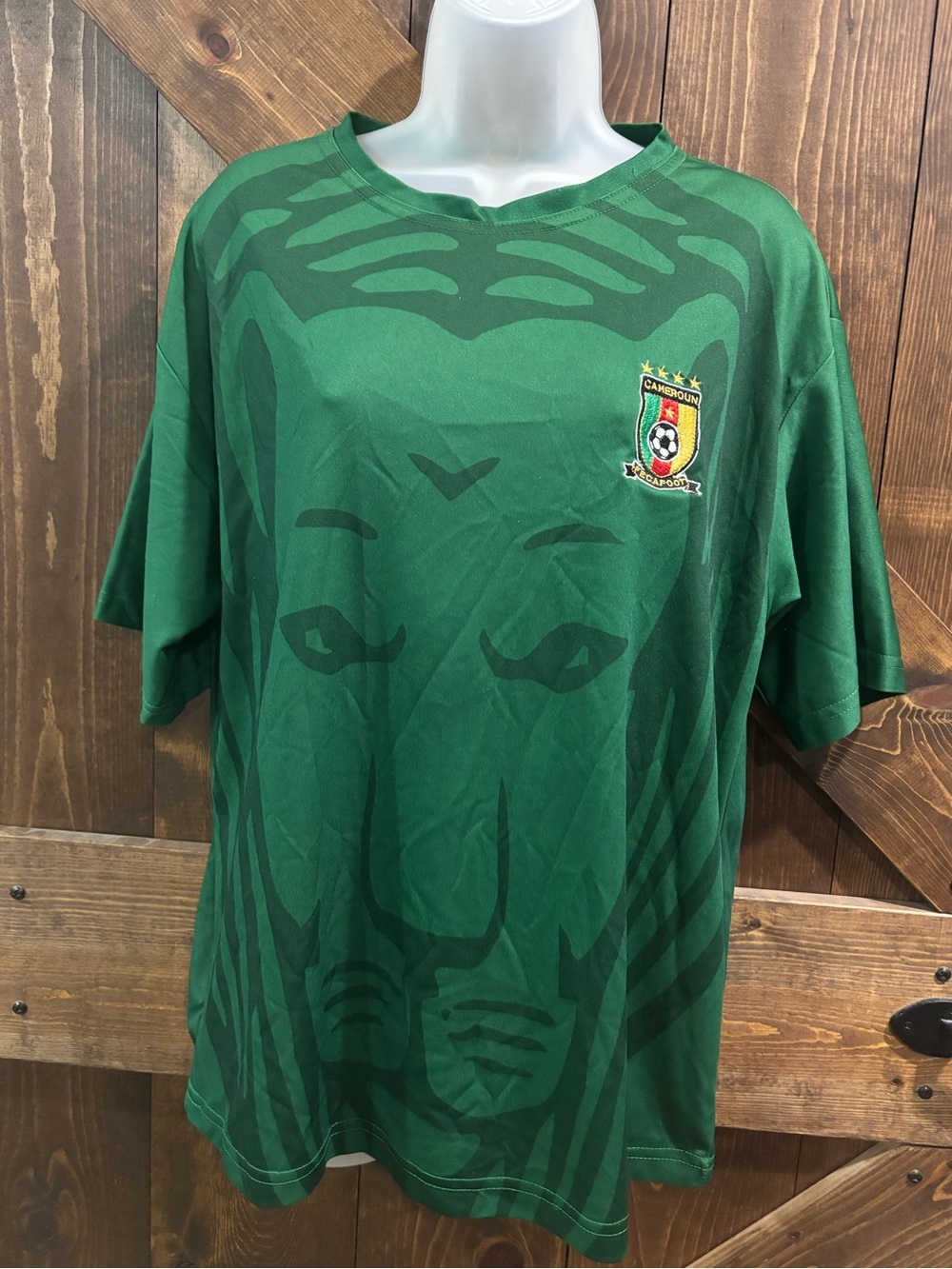 Cameroon Lions Green Soccer Jersey #2